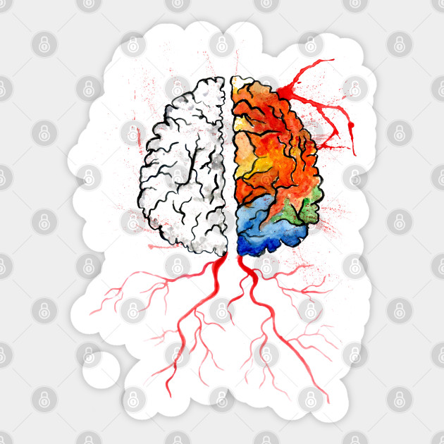 Human Brain Art Brain Sticker Teepublic