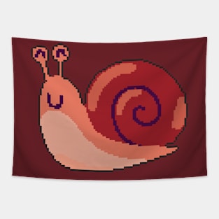 Sleek Snail: Pixel Art Design for Fashionable Attire Tapestry