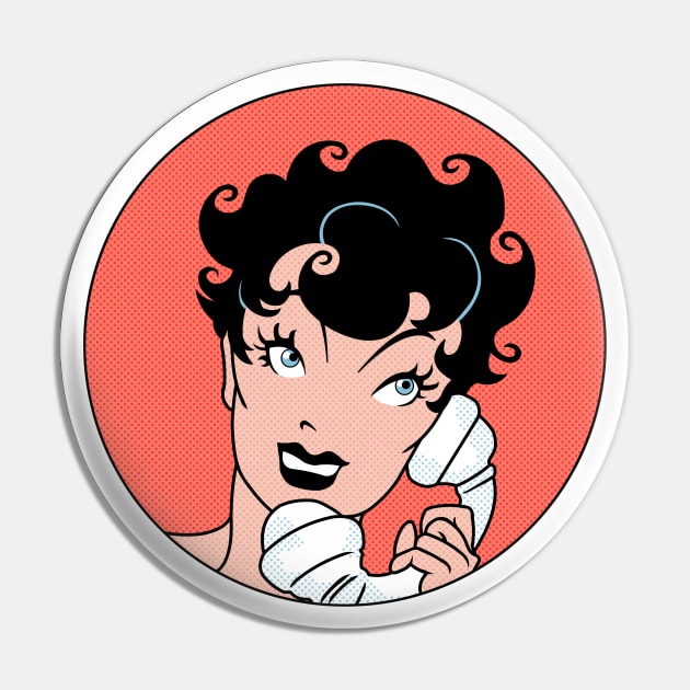 Girl on the Phone v2 Pin by ranxerox79