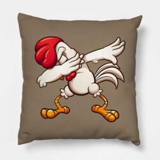 Dabbing cartoon chicken Pillow