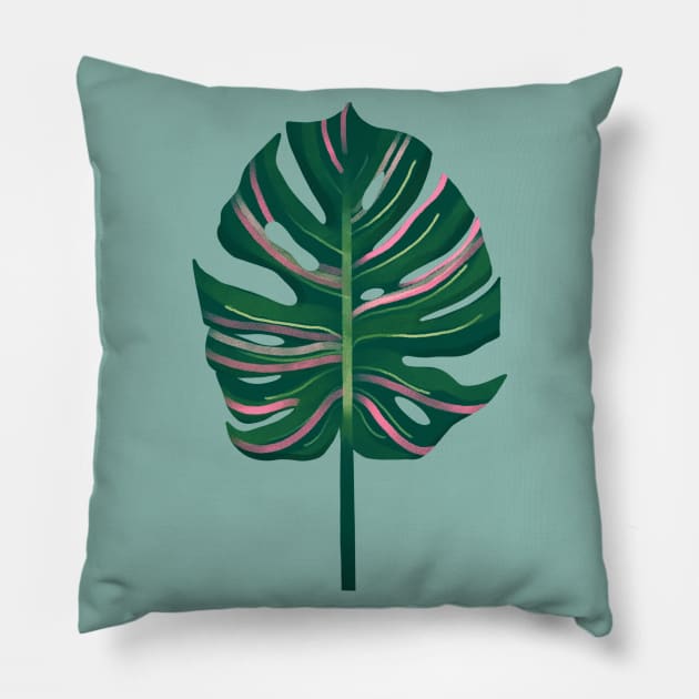 Monsteria Leaf Pillow by tangerinetane