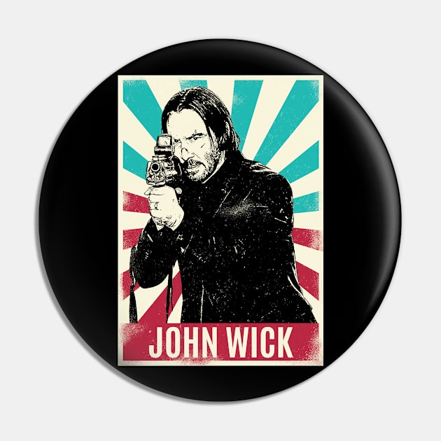 Vintage Retro John Wick Pin by Bengkel Band