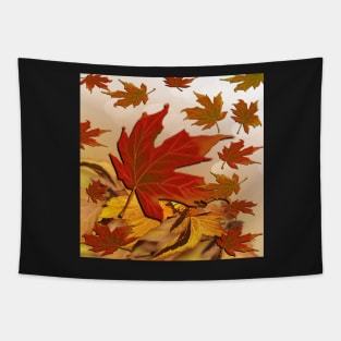 Autumn Leaf Design Orange, Rust & Yellow Background Beautiful Fall Design Tapestry