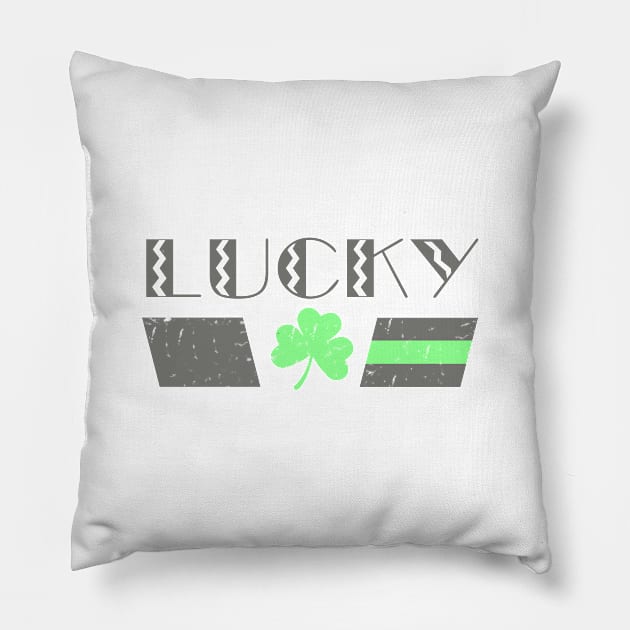 Lucky St Patrick's Day, great American Flag and Patriotic Pillow by benyamine