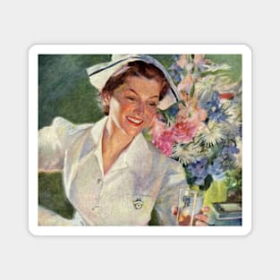 Vintage Science and Medicine, A Happy Nurse in Uniform Magnet