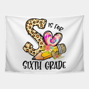 K Is For Sixth Grade Teacher Leopard First Day Of School Tapestry