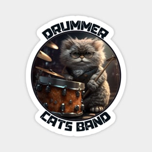 Drummer Cats Band Magnet