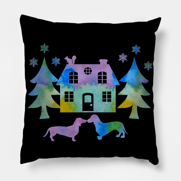 Dachshunds Pillow by TheJollyMarten