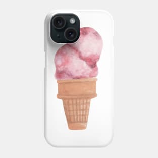 Waffle ice cream watercolor Phone Case