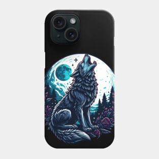 Wolf Howling at the Moon Phone Case