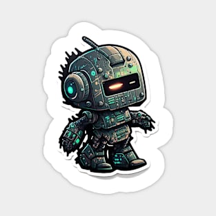 Sleepy cyberpunk robot Magnet