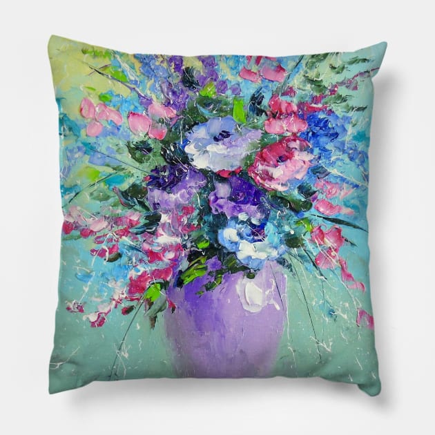 Bouquet of summer flowers Pillow by OLHADARCHUKART