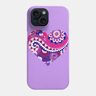 Pink and Blue Decorative Heart Phone Case