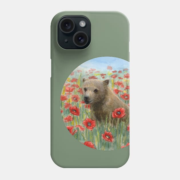 Poppy - Circle Phone Case by Warbler Creative