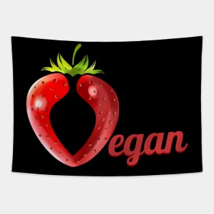 Strawberry Forming The Letter V For Vegan Tapestry
