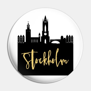 STOCKHOLM SWEDEN DESIGNER SILHOUETTE SKYLINE ART Pin