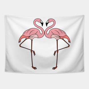 Double Trouble Tropical Pink Flamingo Tapestry