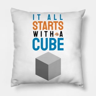 It all starts with a cube / 3d artist gifts / blender lover / CGI artist Pillow