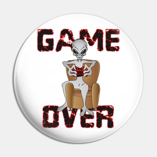 gray alien lover of video games. Game over. Pin