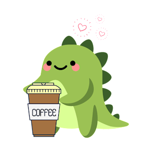 Dino loves Coffee T-Shirt