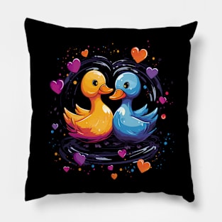 Duck Couple Valentine Pillow