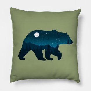 Night Forest Bear Pillow