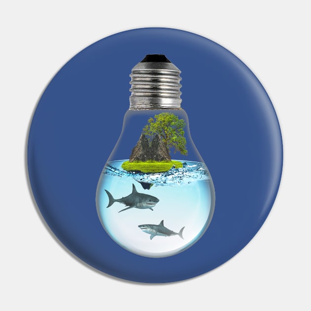 Shark LightBulb Pin by Ratherkool