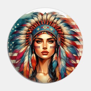 Native American, Beauty, Sunset, Wíiyaya | Catsie Cat Pin