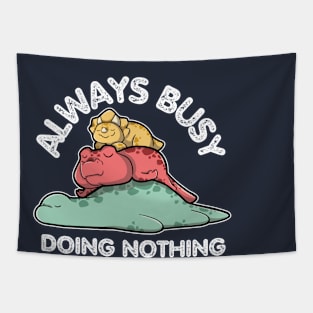 Always Busy Doing Nothing - Lazy dinosaurs Tapestry