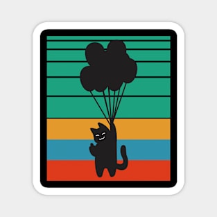 Vintage Cute Cat And Balloons Magnet