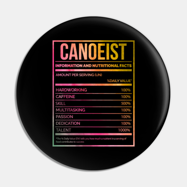 Awesome And Funny Nutrition Label Canoe Canoes Canoeist Canoeing Saying