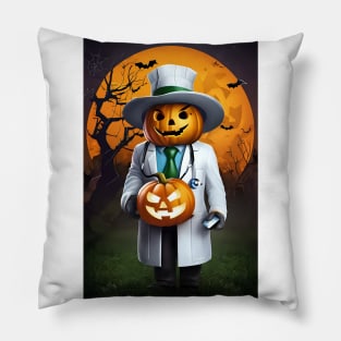 Halloween doctor pumpkin Pillow