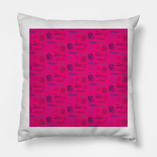 Pink Snake Pattern Pillow by FlashmanBiscuit