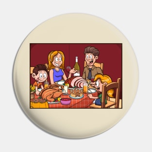 Family Having A Thanksgiving Dinner Pin