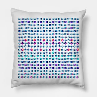 Psychedelic tiny circles in blue Pillow