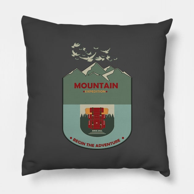 BEGIN THE ADVENTURE Pillow by campervan