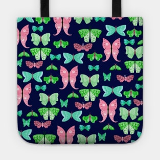 Butterflies pink and green Tote