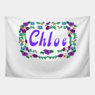 Top 10 best personalised gifts 2022  - Chloe personalised,personalized name in purple with floral border - custom name Tapestry