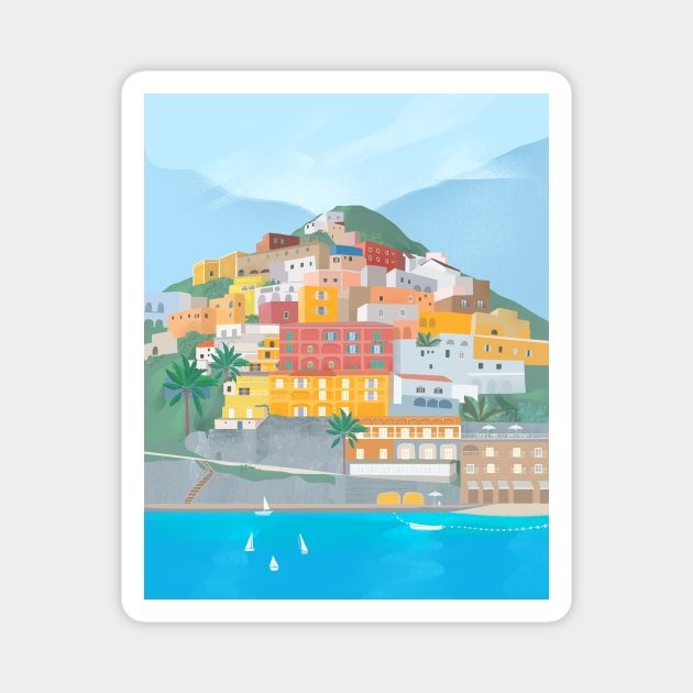 Positano, Italy Magnet by Petras