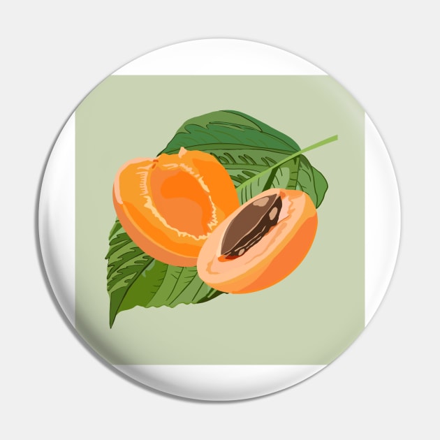 Apricot Summer Fruit Pin by smoochugs