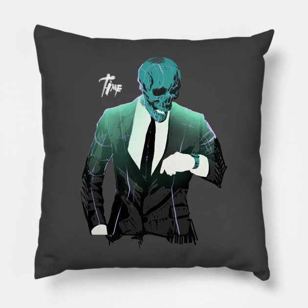 time scull Pillow by Kotolevskiy
