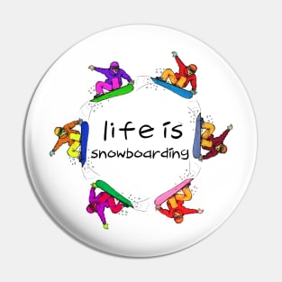 Life is snowboarding Pin