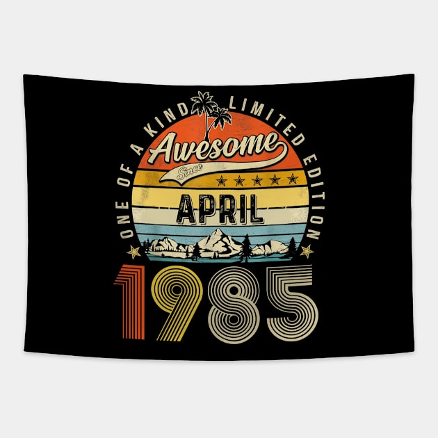 Awesome Since April 1985 Vintage 38th Birthday Tapestry by Gearlds Leonia