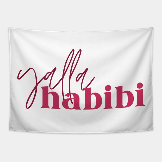 yalla habibi - two fonts Tapestry by habibitravels