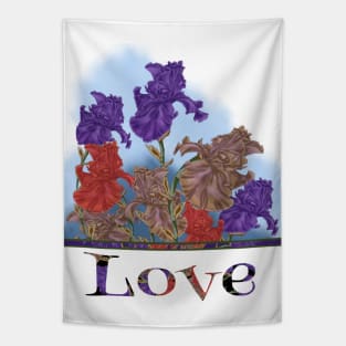 Blooming irises. Love Tapestry