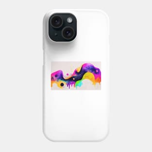 Modern Contemporary Abstract Watercolor Colorful Multicolored Cosmic Splash Galaxy Phone Case