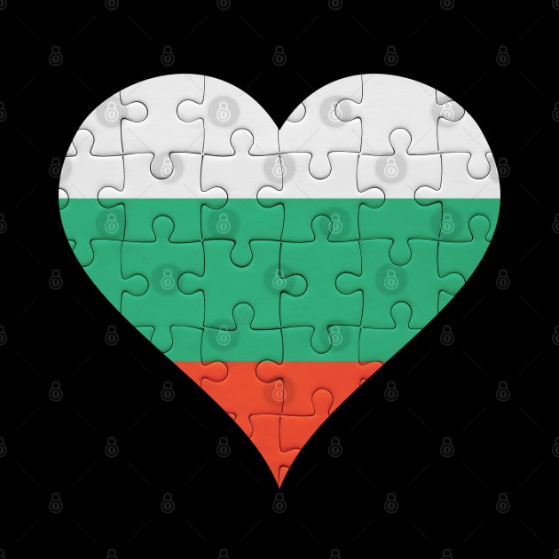 Bulgarian Jigsaw Puzzle Heart Design - Gift for Bulgarian With Bulgaria Roots by Country Flags