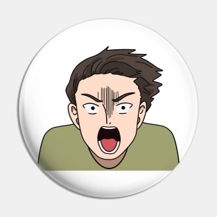 Angry Anime Boy Pin