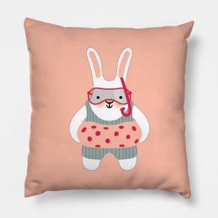 funny bunny summer Pillow