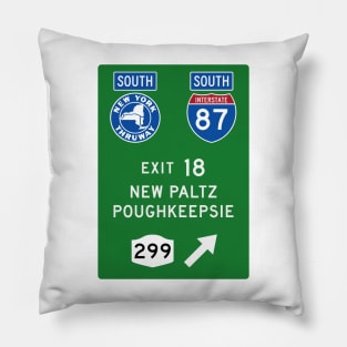 New York Thruway Southbound Exit 18: New Paltz Poughkeepsie Gunks Pillow